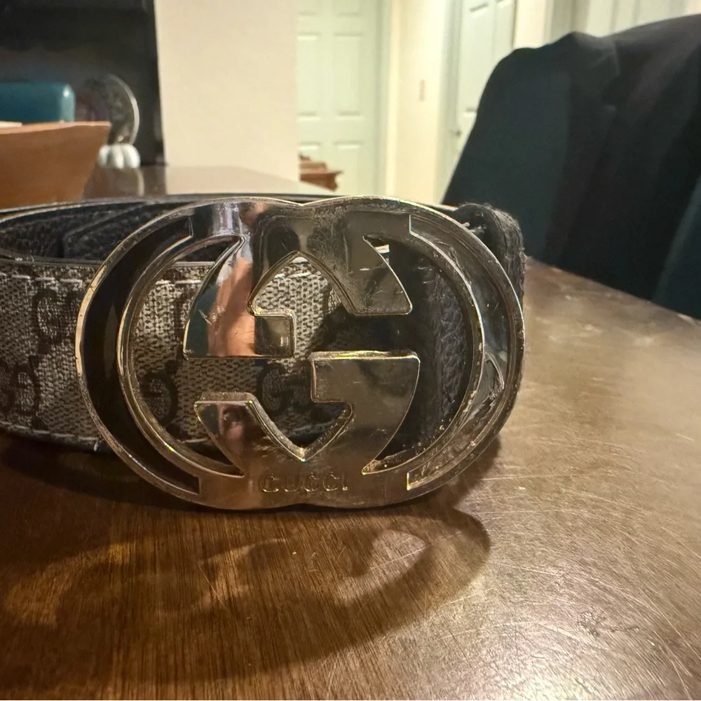 Gucci Double G Reversible Brown Leather Belt-Gold Buckle-Authentic Made in Italy - Picture 5 of 7